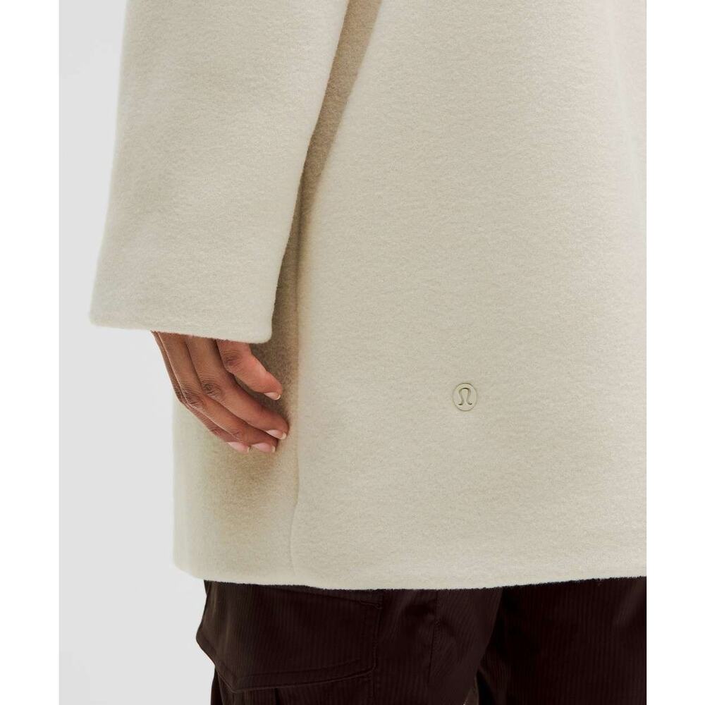 Lululemon Relaxed-Fit Zip-Front Wool Coat Bone Size M NWT - Picture 14 of 16